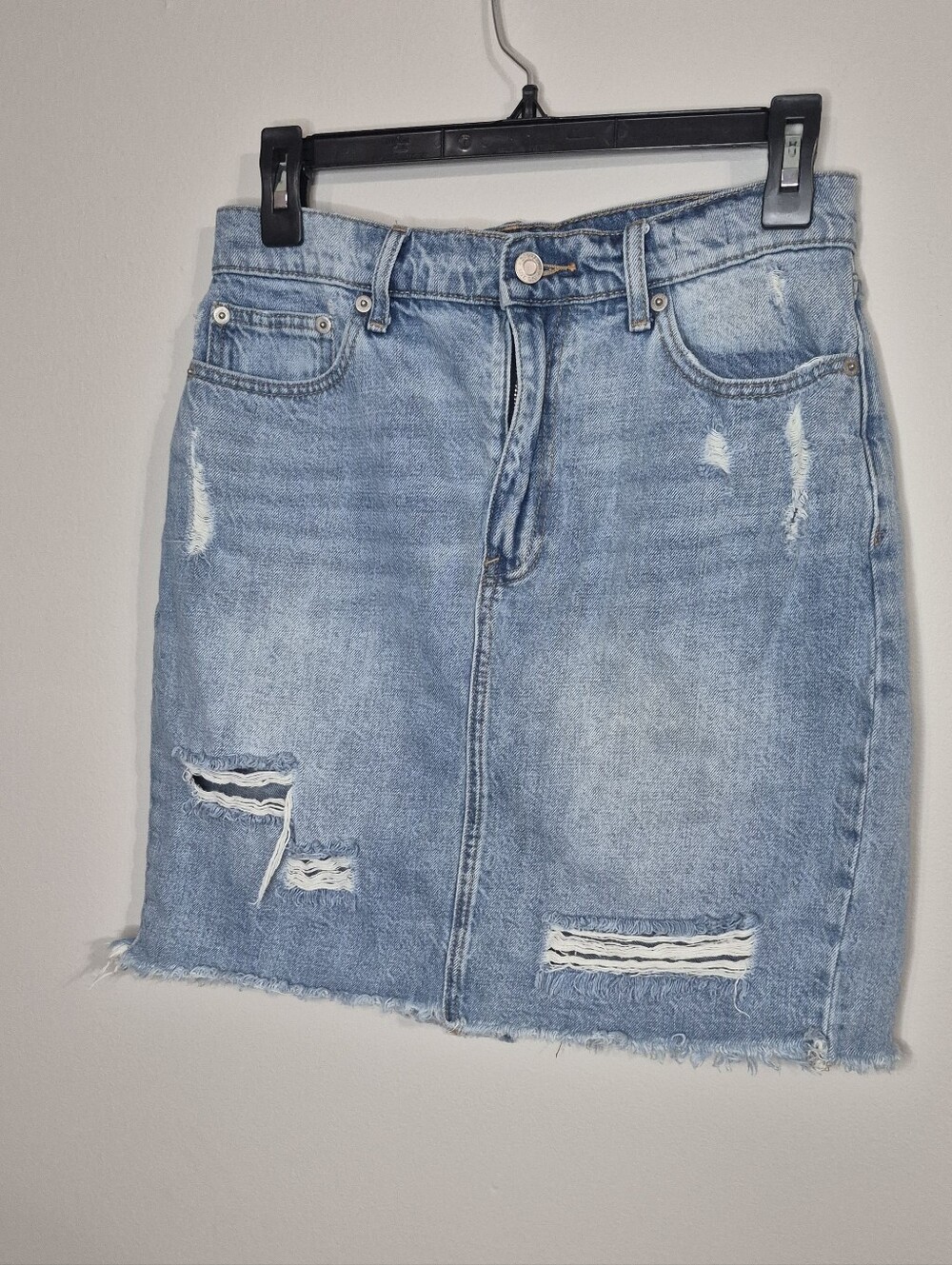 GAP Light Blue Distressed Denim Mini Skirt
